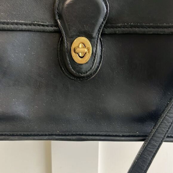 Vintage Coach Willis Bag 9927 Black Leather Handbag crossbody Made in USA - Picture 4 of 10
